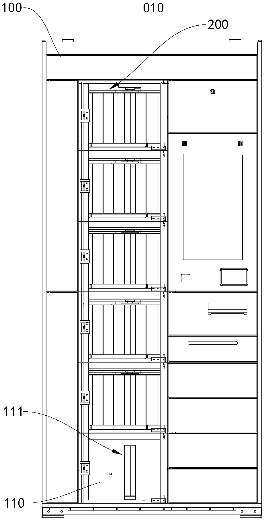 Cabinet door closing method and intelligent express item cabinet