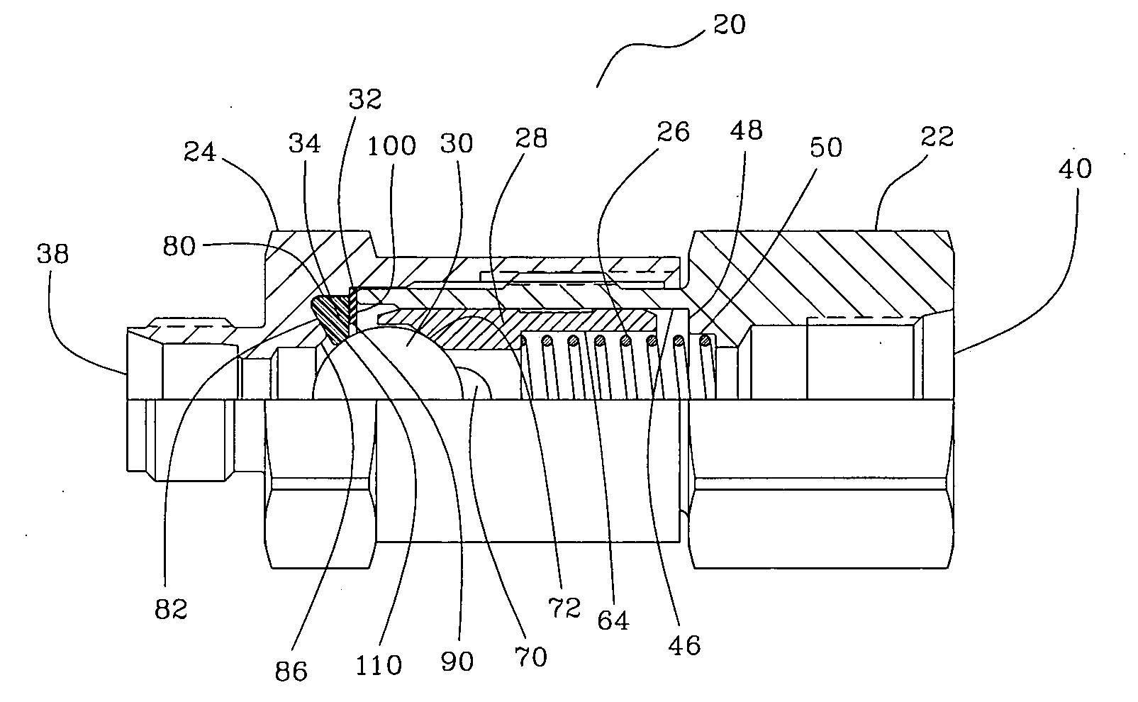 Floating ball check valve