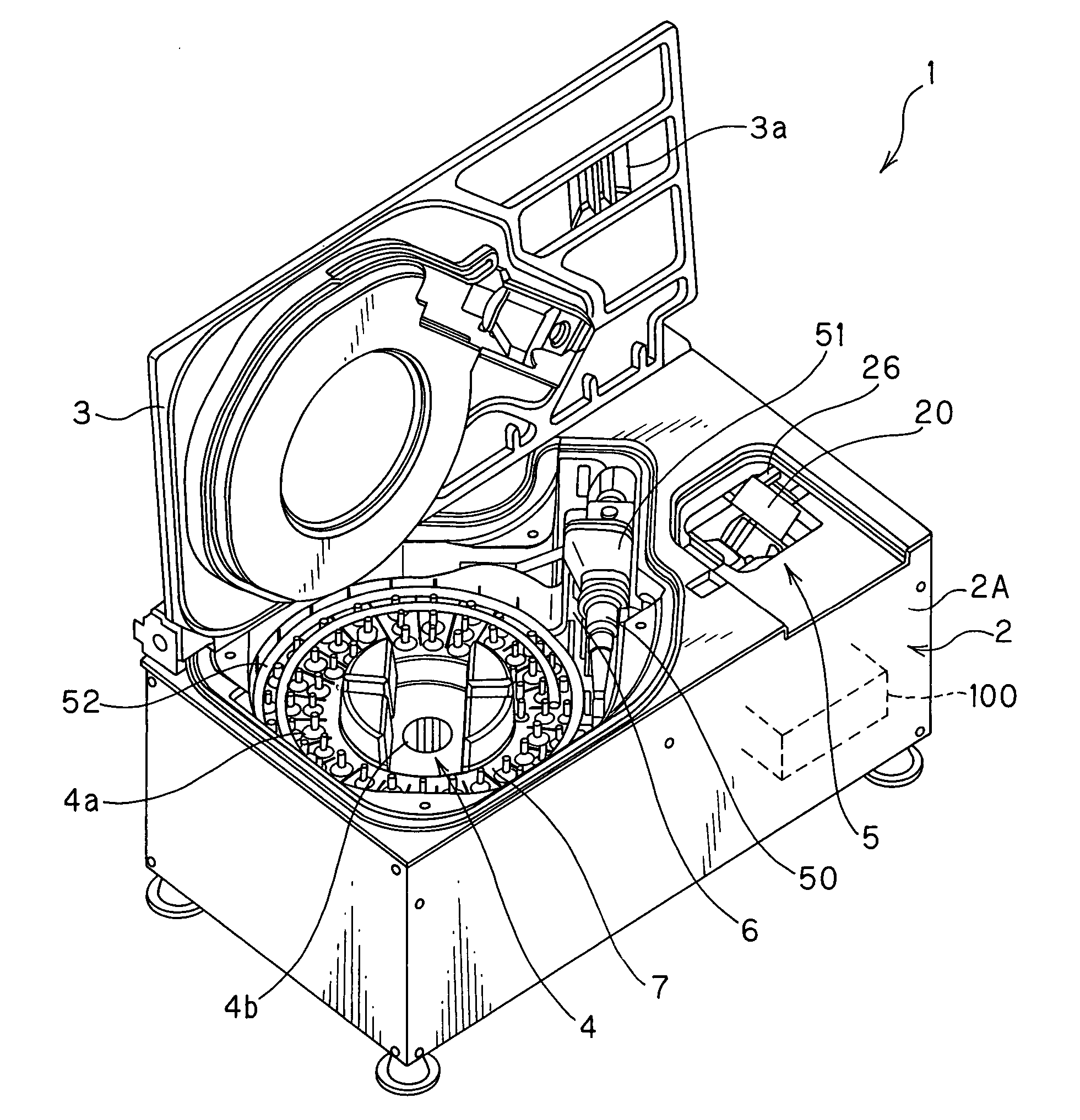 Apparatus for washing and disinfecting endoscope and brush unit for washing ducts of endoscope