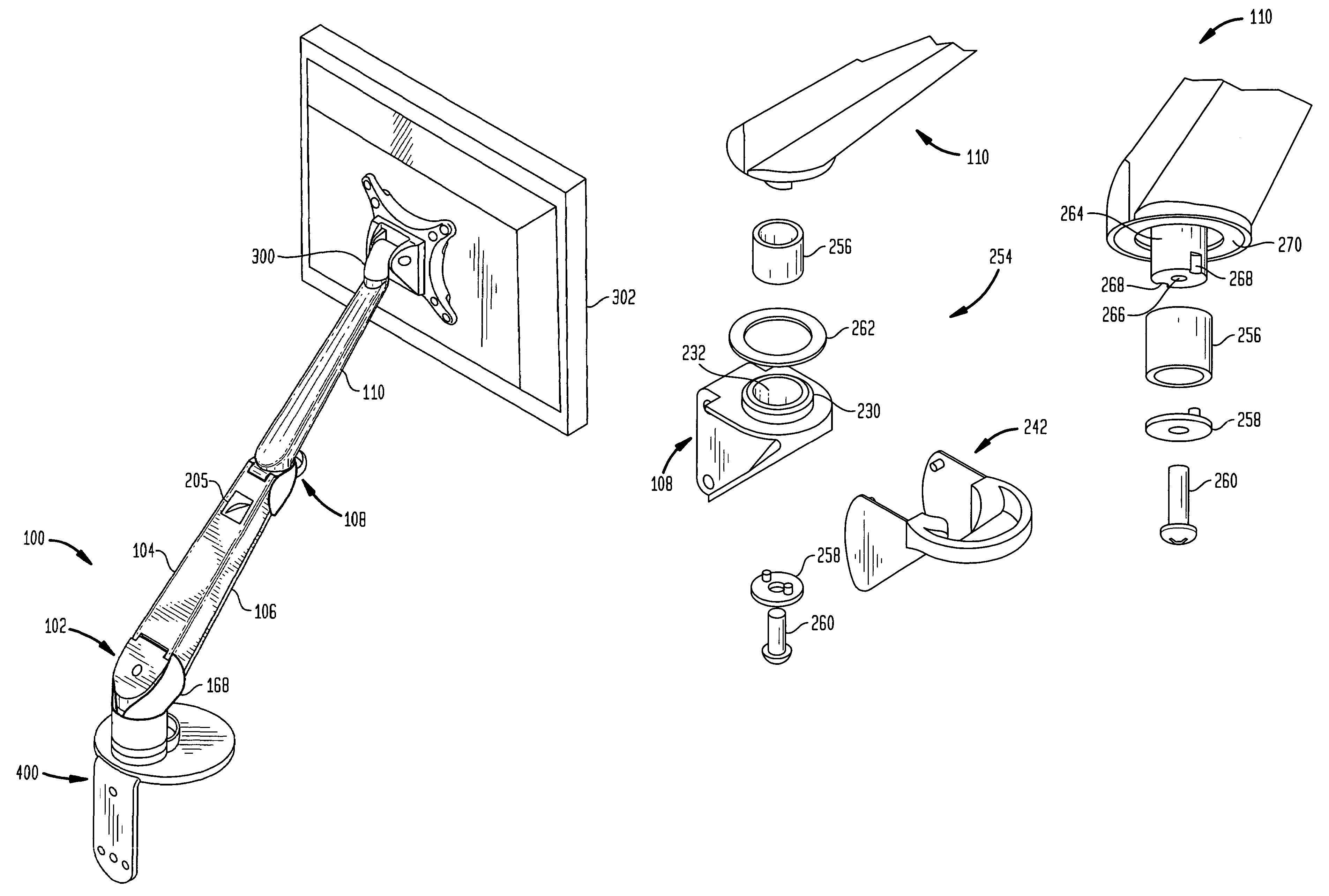 Tapered mini arm having an anti-loosening mechanism