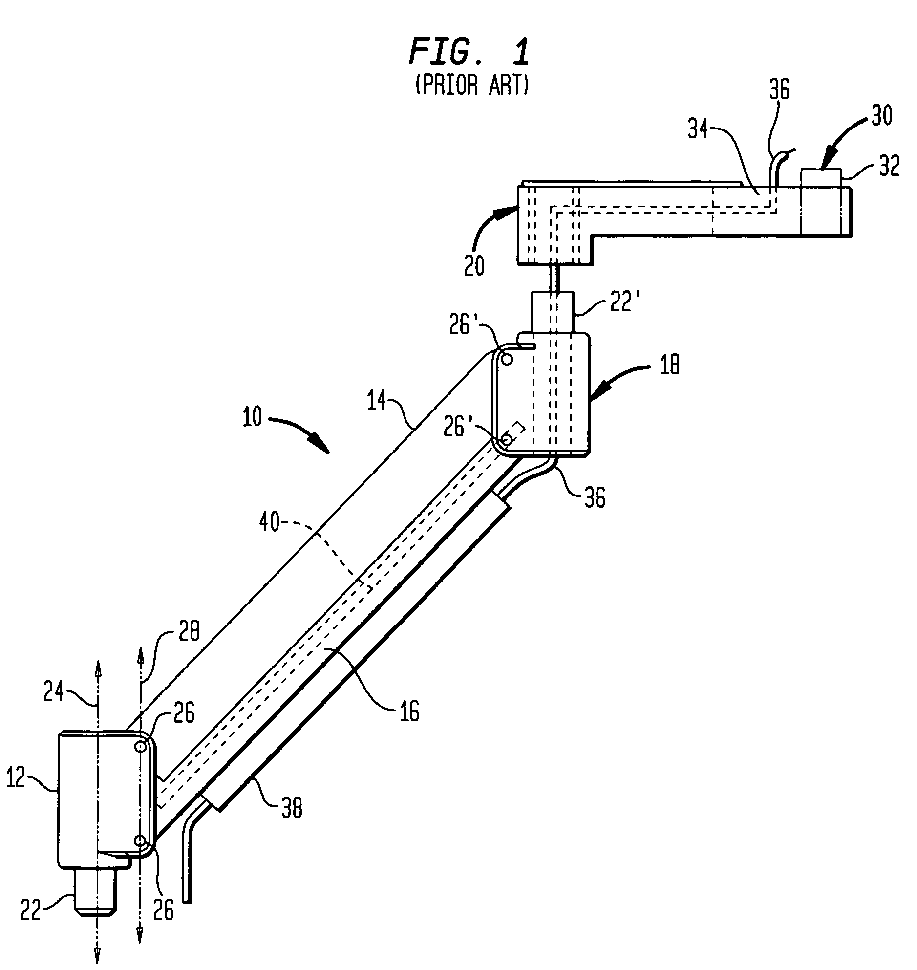 Tapered mini arm having an anti-loosening mechanism