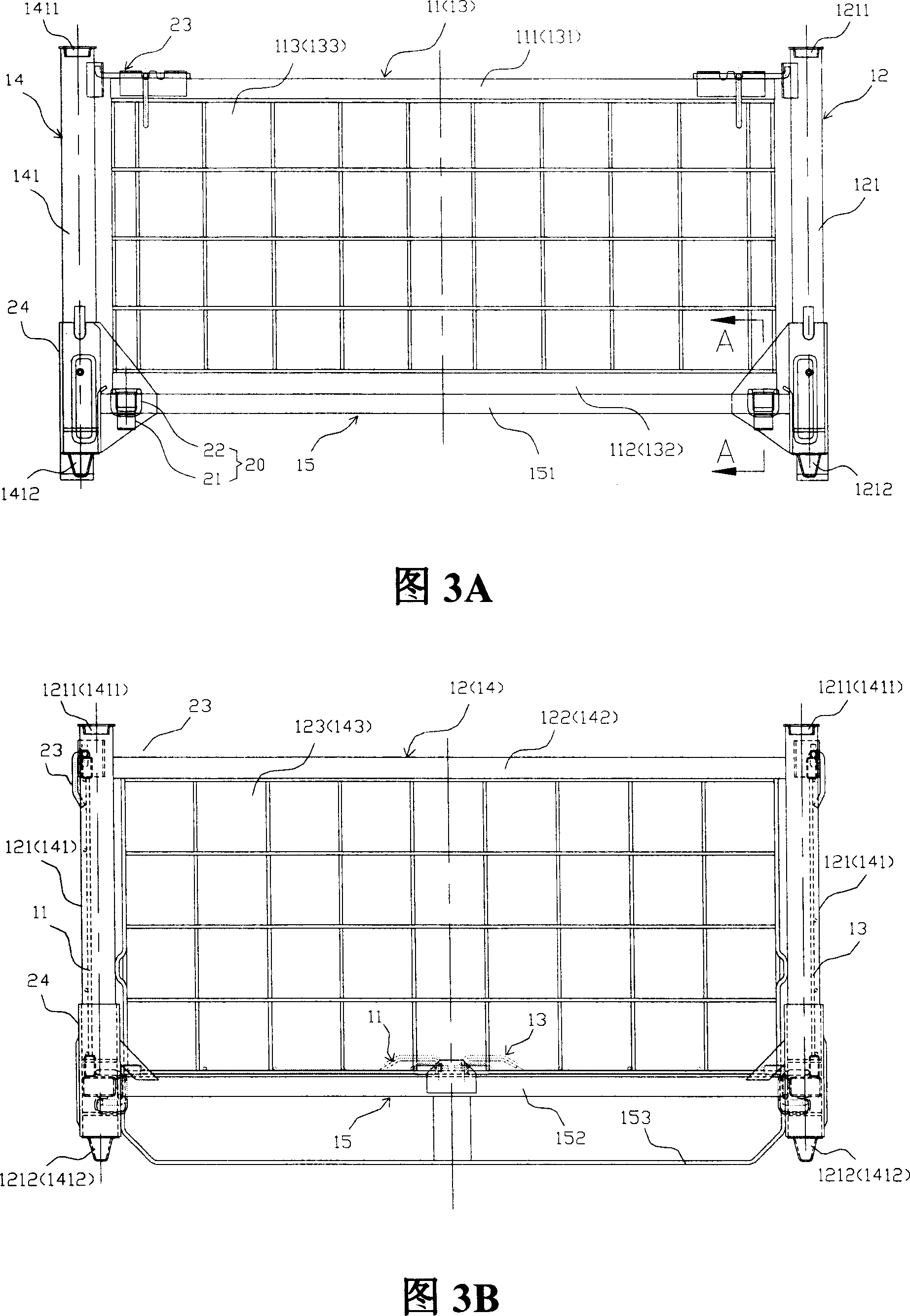 Pallet box folding device and pallet box