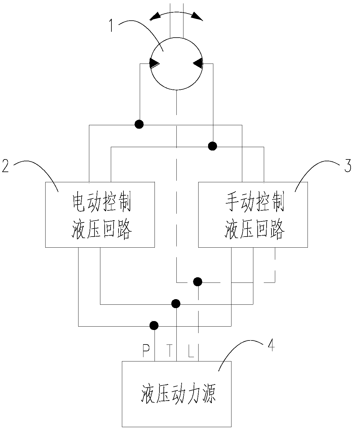 Hydraulic control circuit and method for rotating the long nozzle clamping device of continuous casting machine