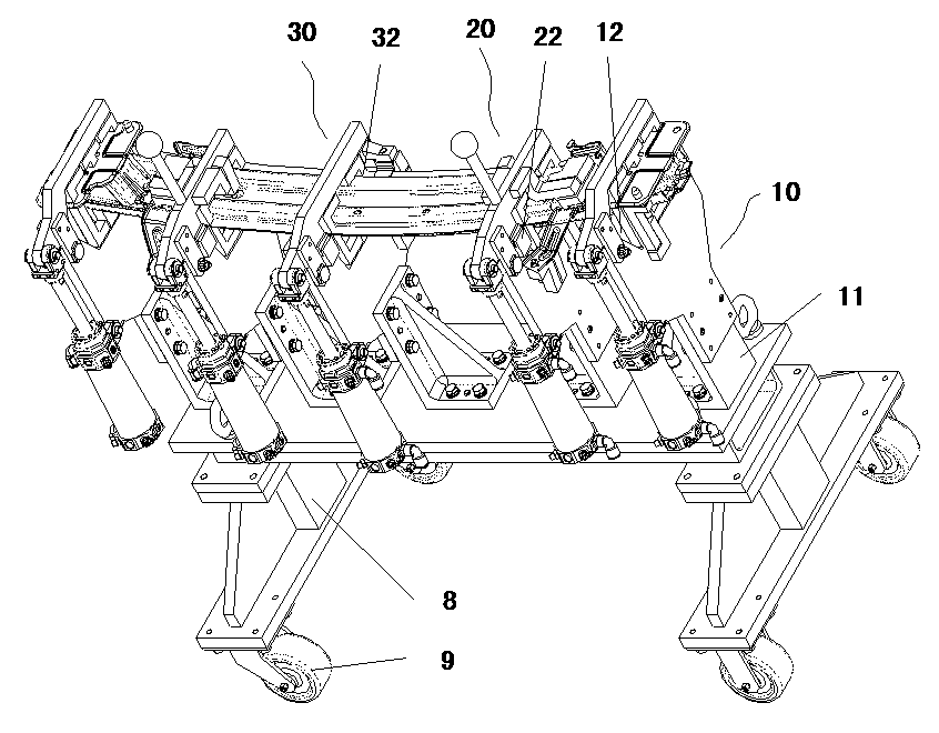 Welding tool for front collision transverse beam of automobile