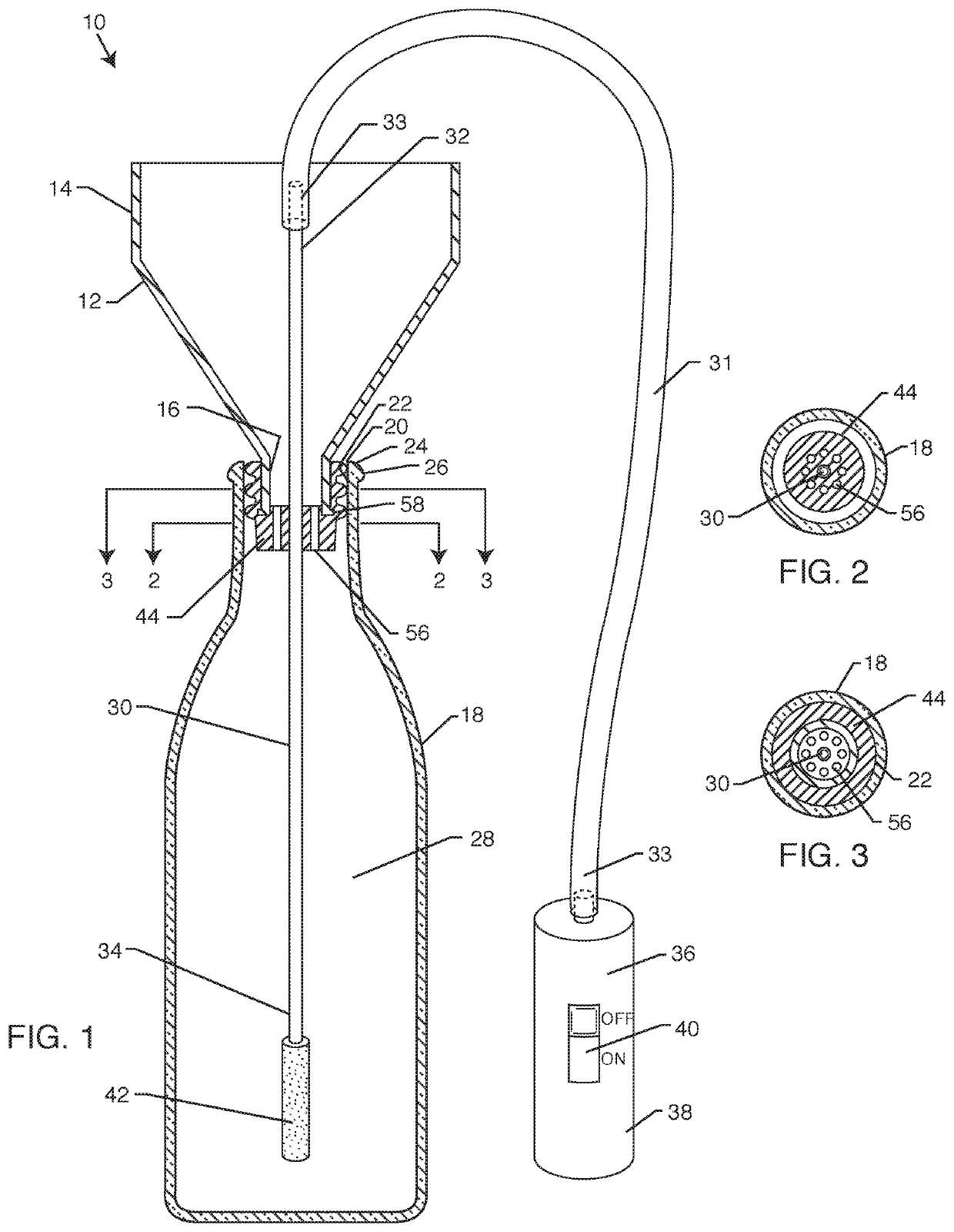 Wine bottle aerator