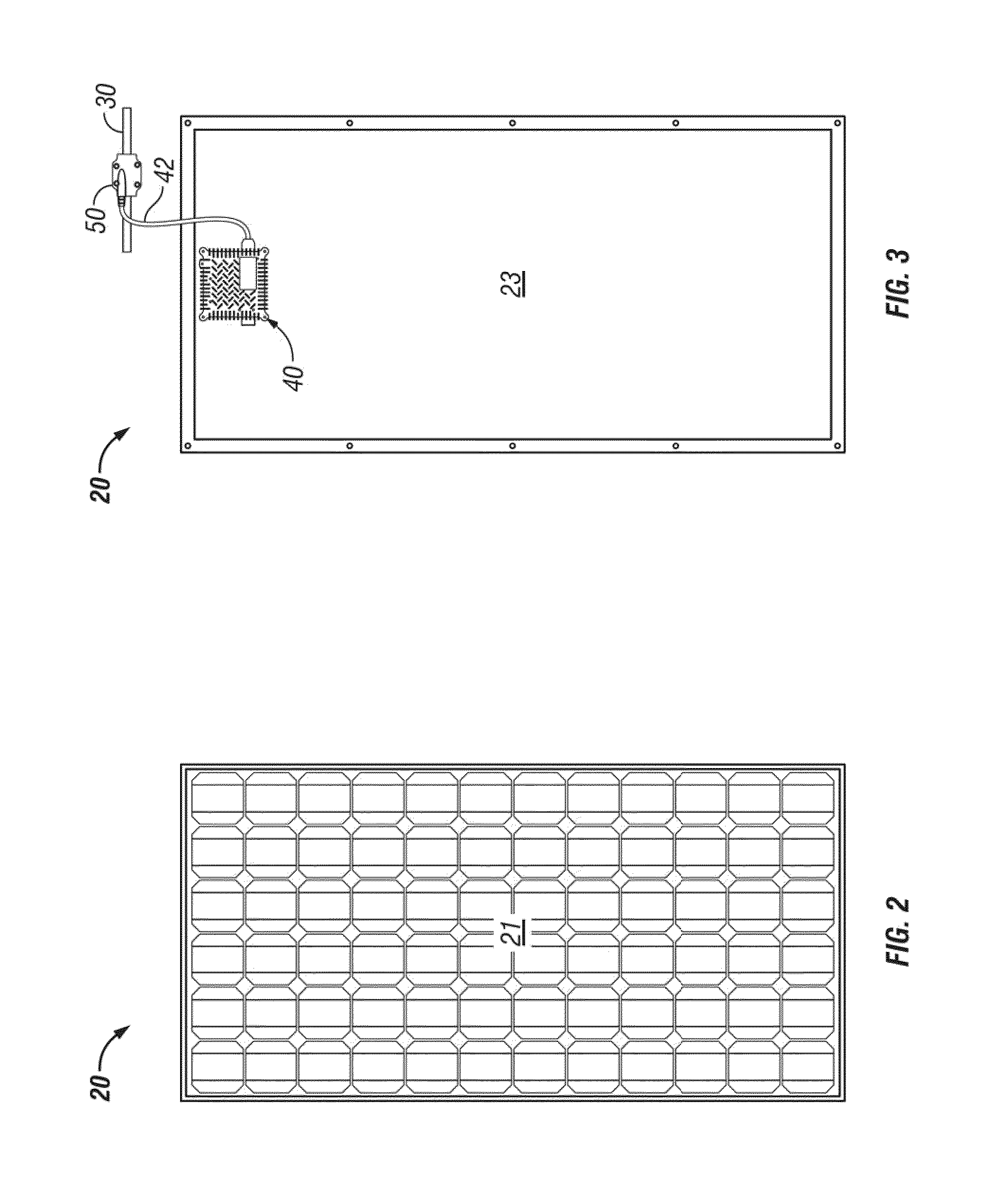 Connector with conductor piercing prongs for a solar panel