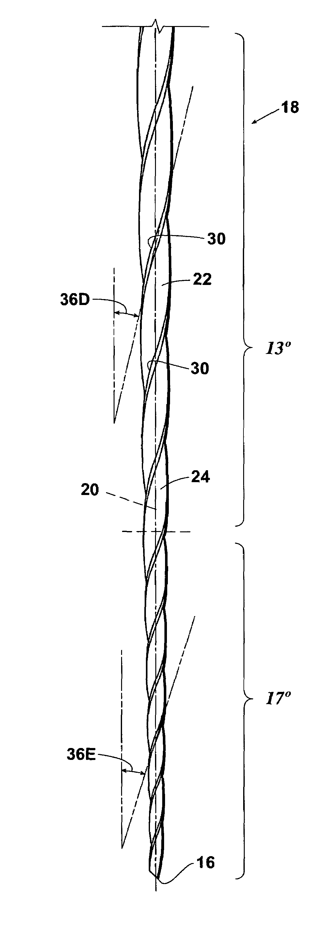 Endodontic files having variable helical angle flutes