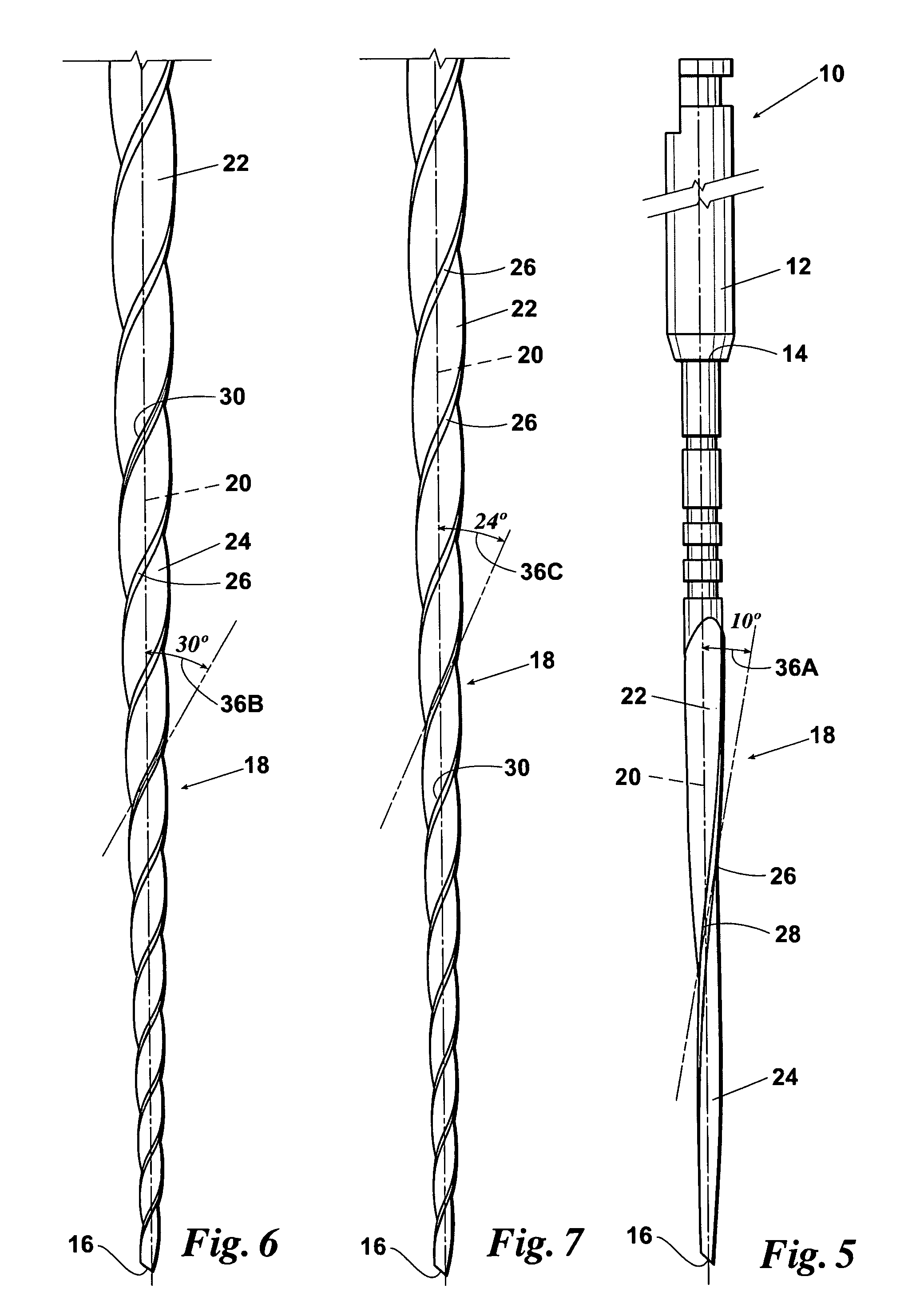 Endodontic files having variable helical angle flutes