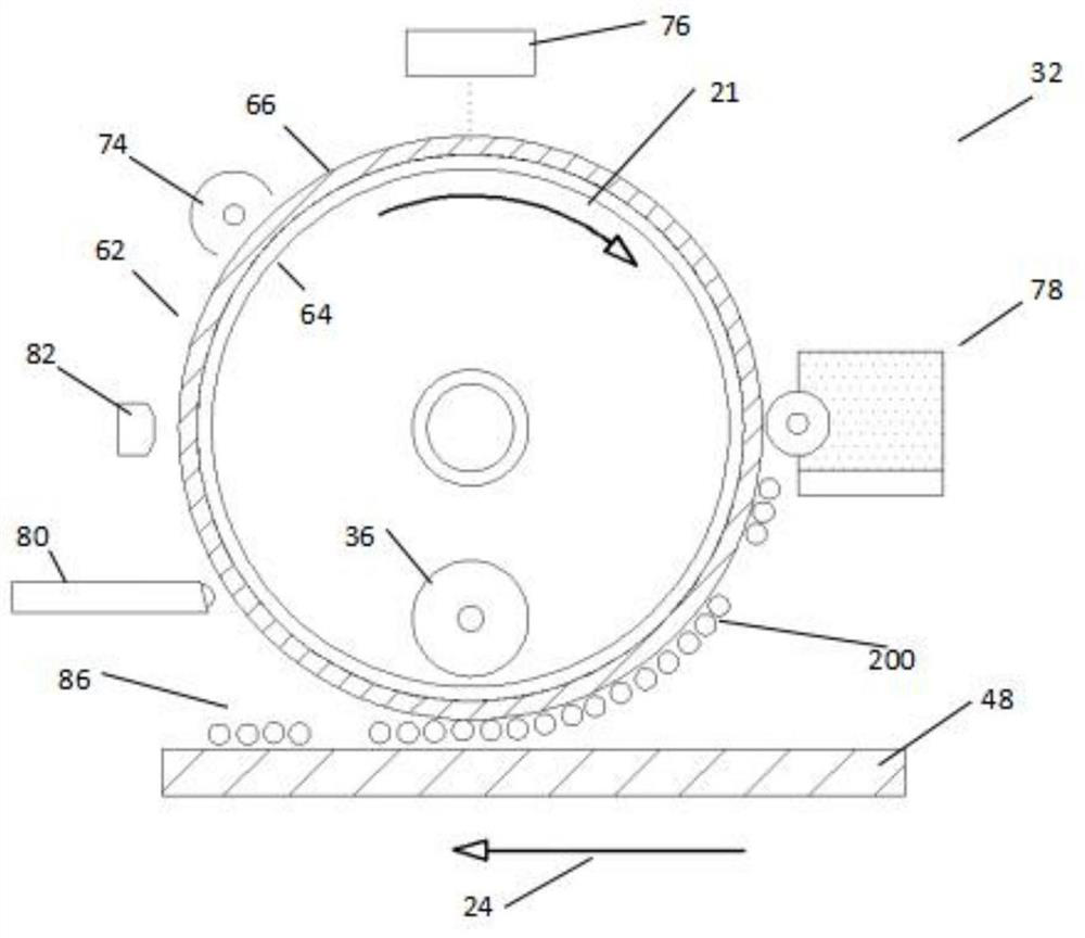 Selective material spreading device and material spreading method