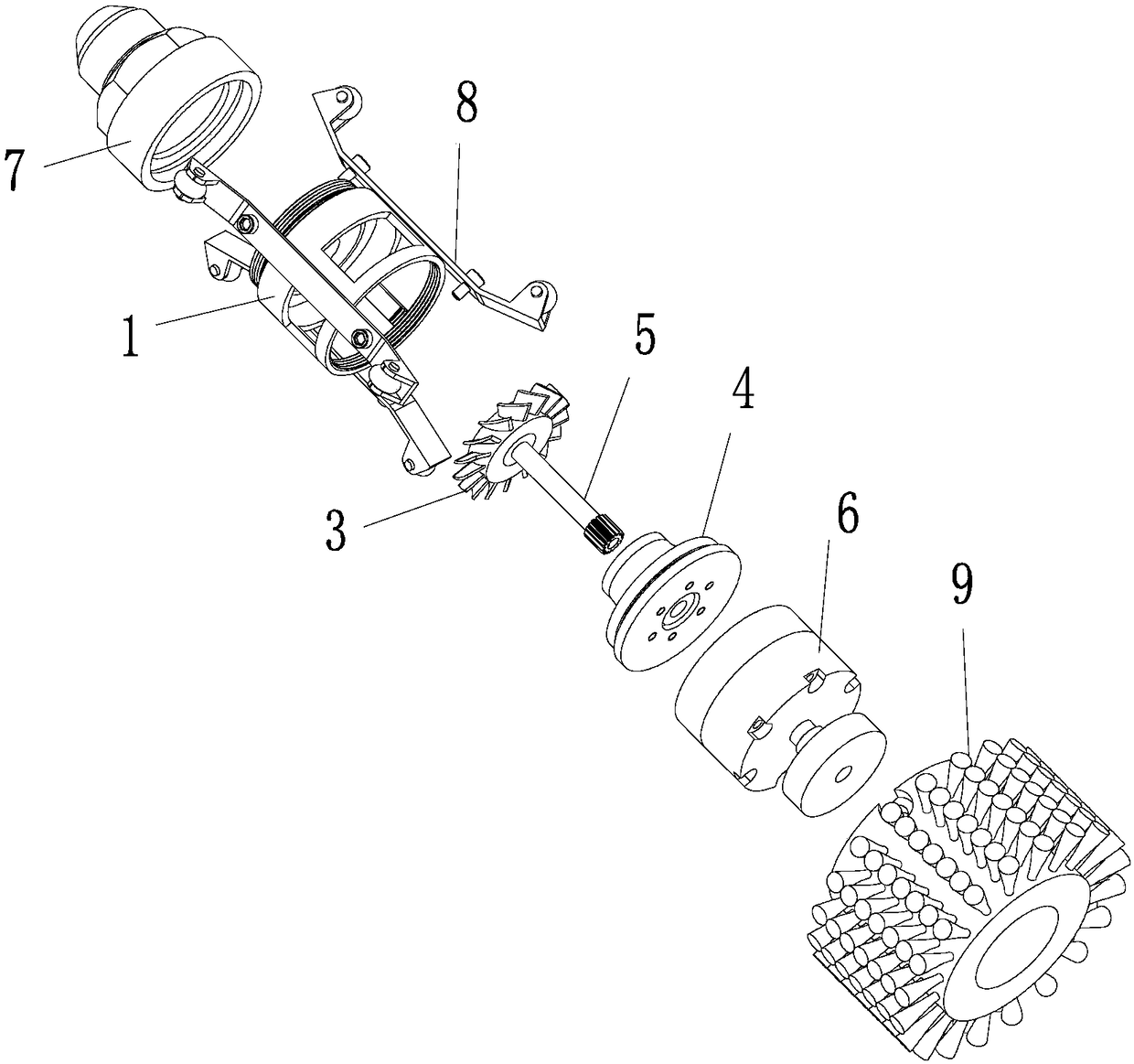 Cleaning device for inner walls of steel pipes