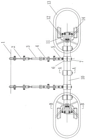 Aluminum tube wire jumper device used on double-loop transposition tower