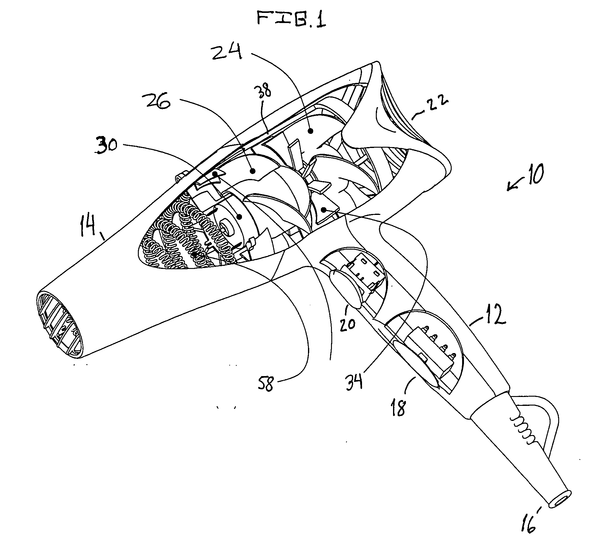 Dual-fan hairdrying apparatus