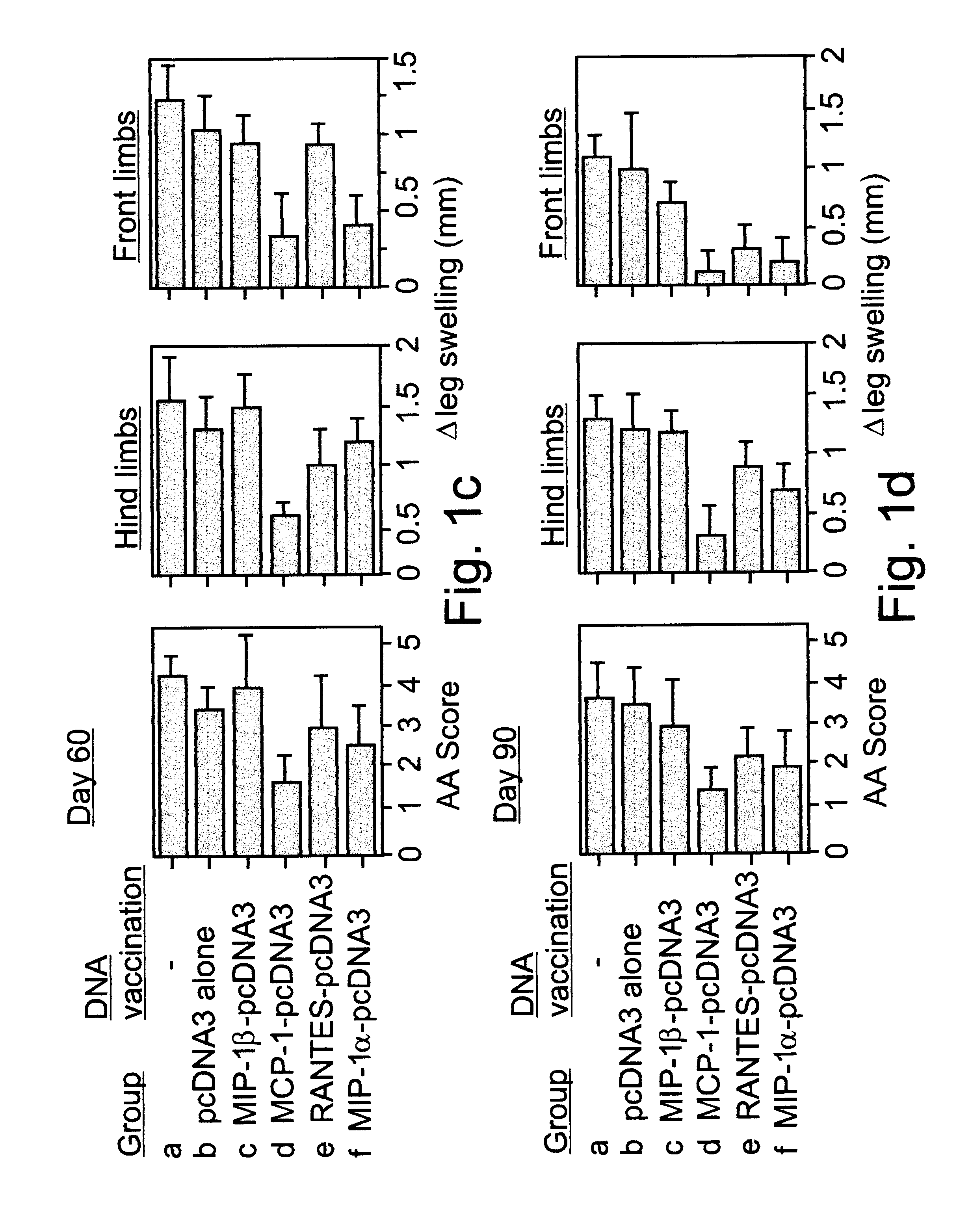 Polynucleotides encoding MIP-1alpha, MCP-1, MIP-1beta, Rantes and TNF-alpha, and methods for treating rheumatoid arthritis