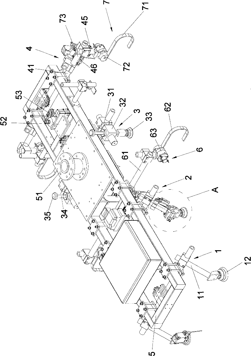 Robot sucker claw for coating automobile roof