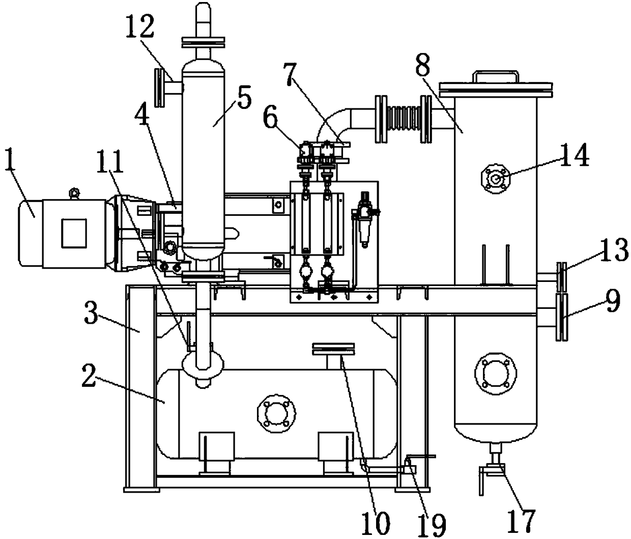 Dry type vacuum unit for solvent recycling