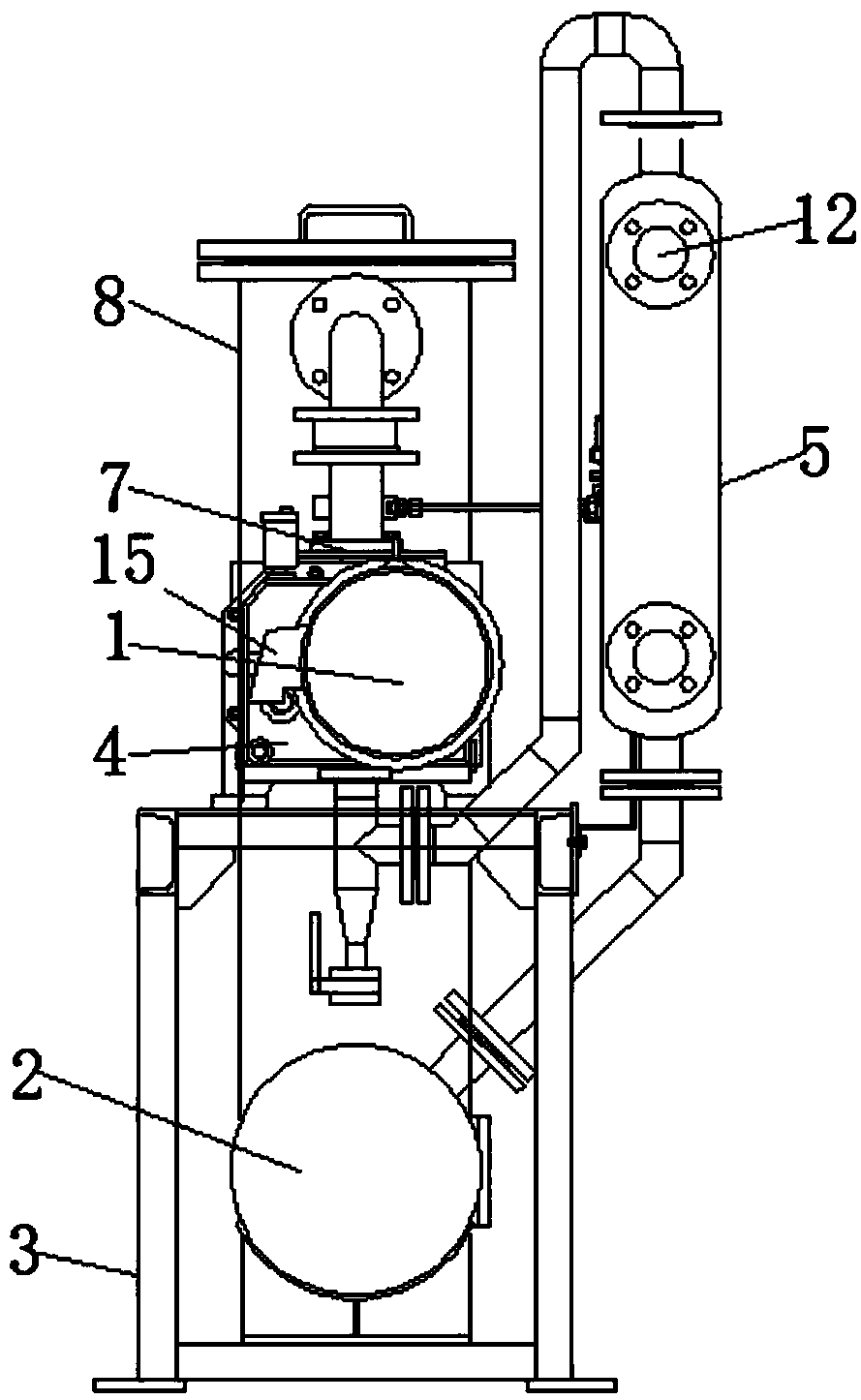 Dry type vacuum unit for solvent recycling