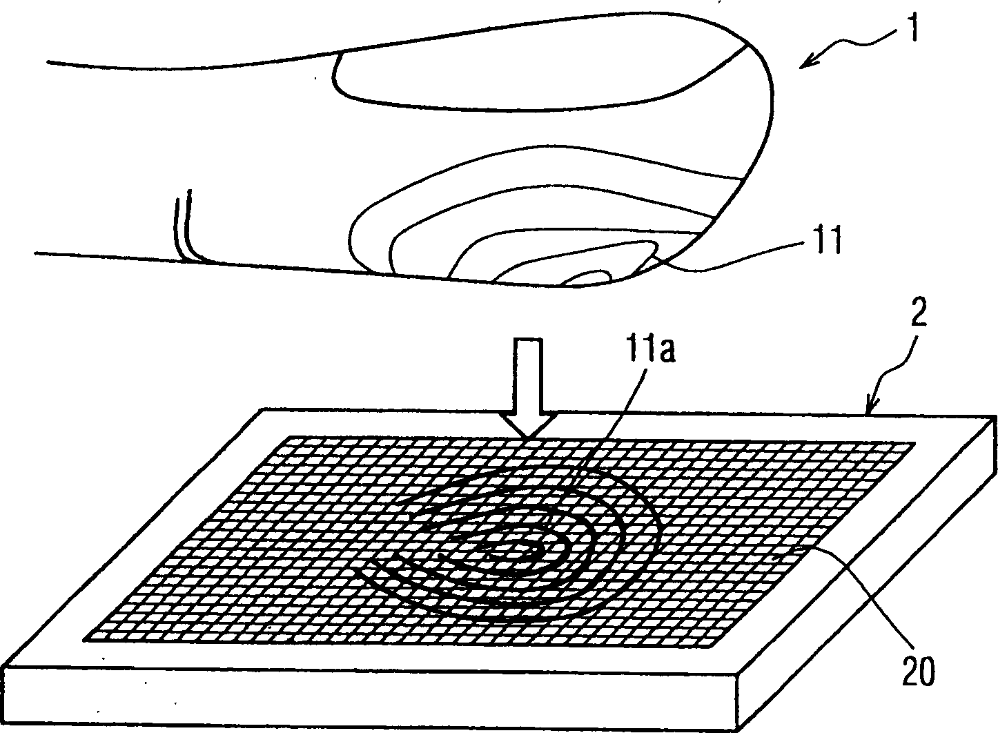 Capacitance type fingerprint access chip