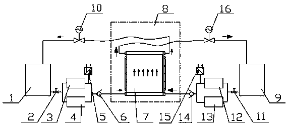 Operating life test system for wind power heat dissipation plate piece under extreme conditions