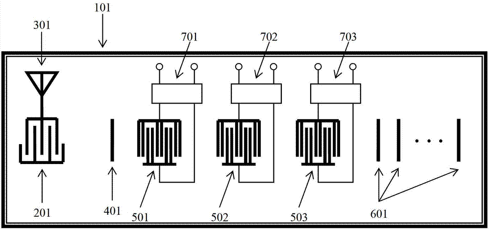 Vibration sensor based on surface acoustic wave radio frequency identification technology and application for vibration sensor