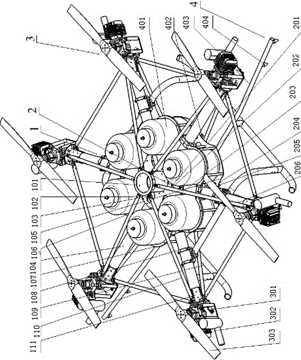 Long-endurance heavy-load oil-drive direct-driven agricultural plant protection unmanned aerial vehicle