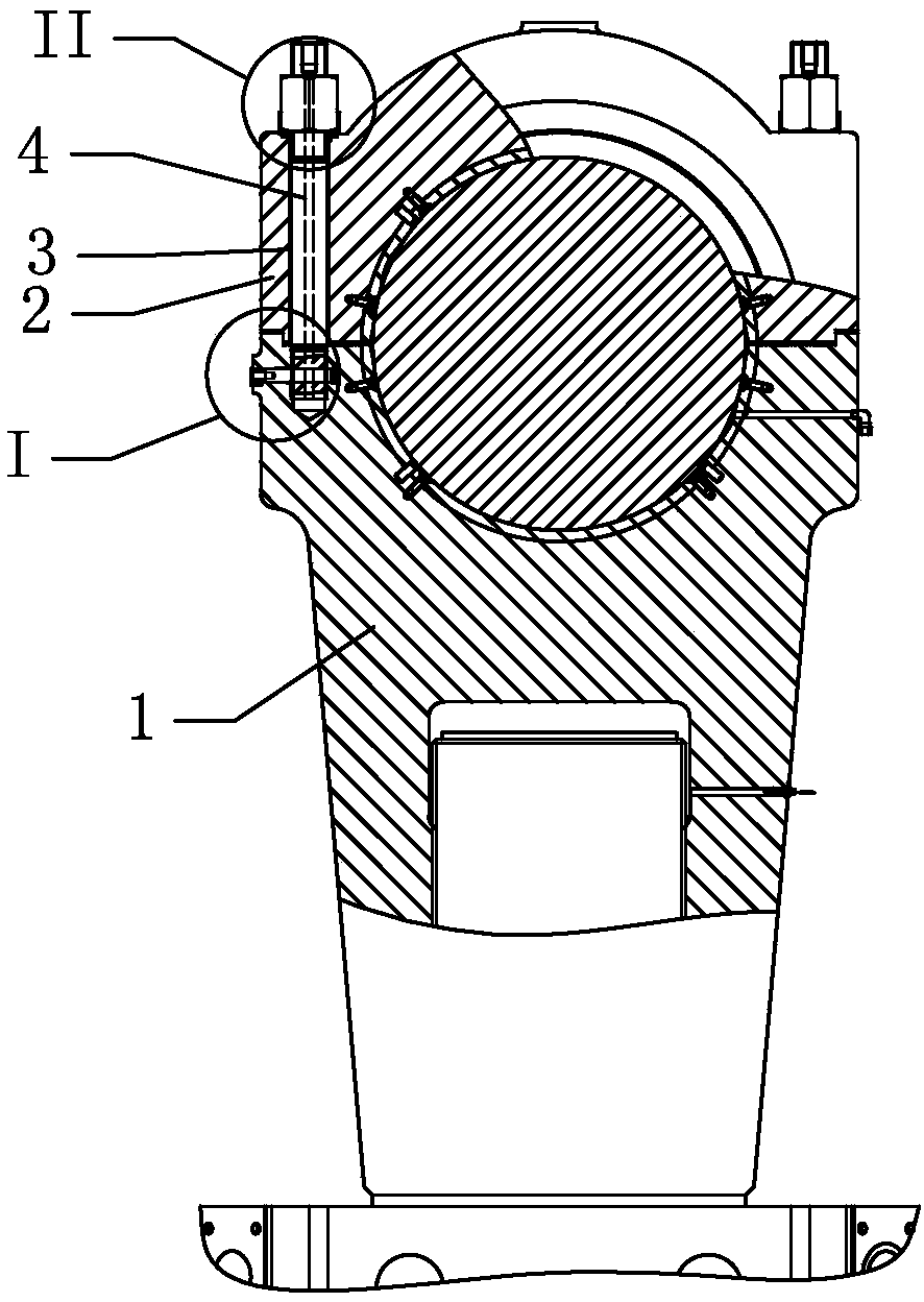 Mechanical press crankshaft connection rod fastening device