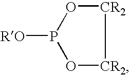 Decolorization of fabrics using phosphoric and phosphorous acid derivatives