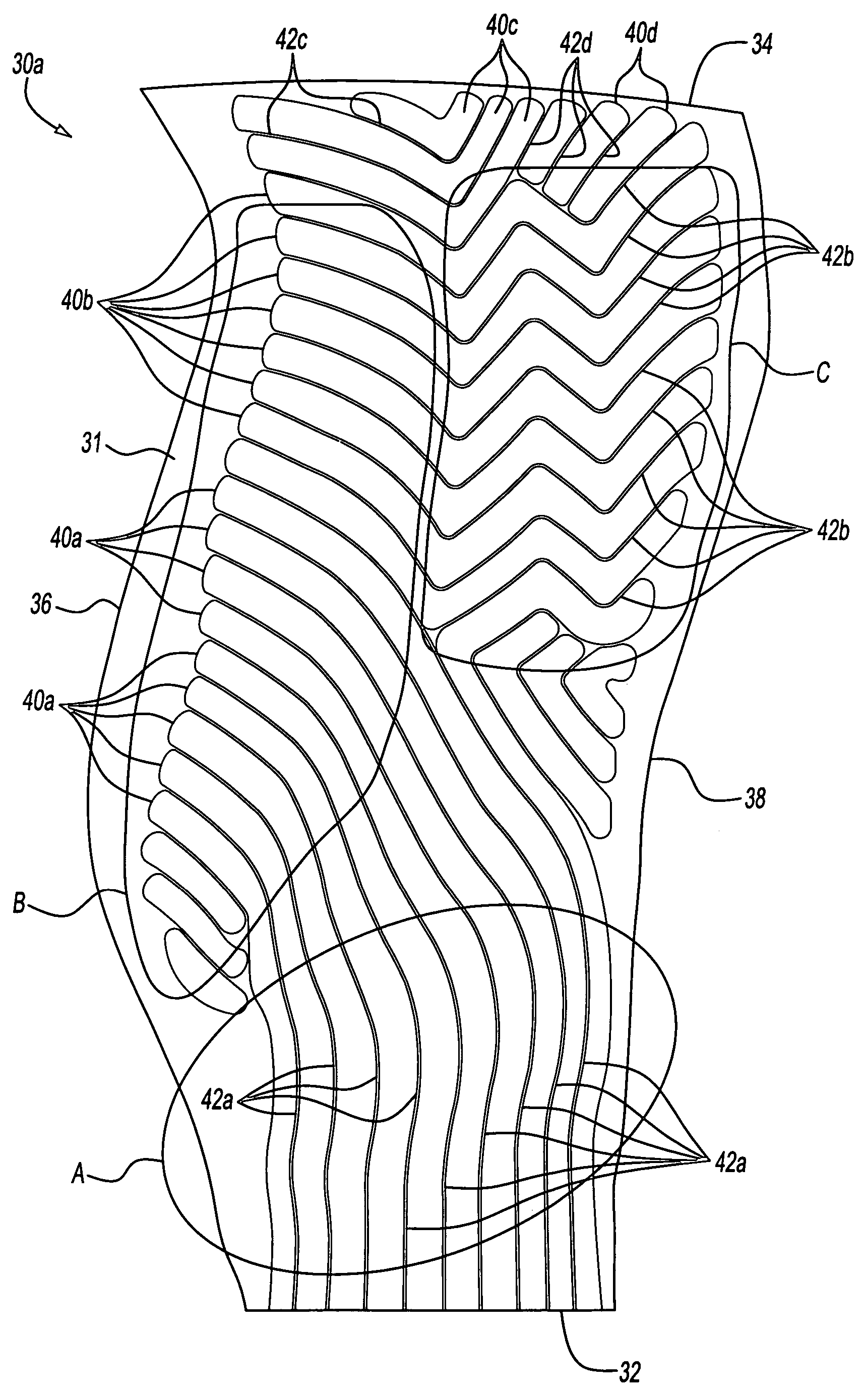 Hollow fan blade for gas turbine engine