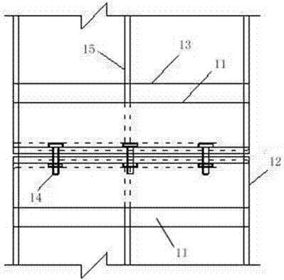 Grille concrete connecting device on vertical well-to-gateway node