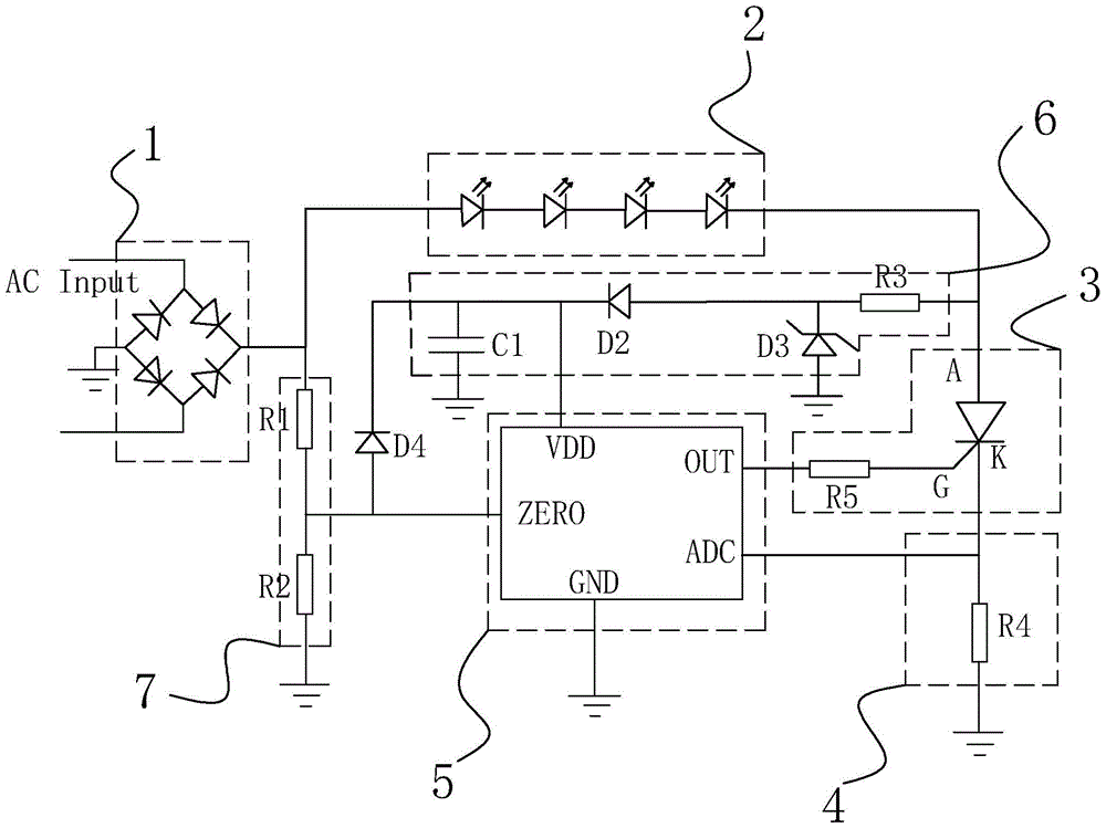 A LED lamp based on thyristor constant current