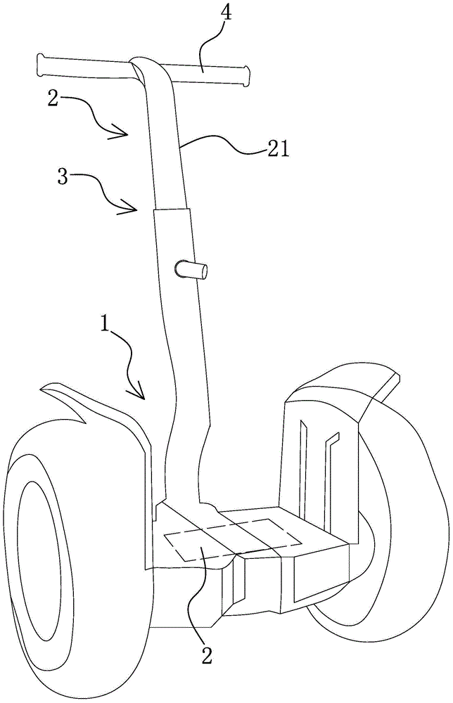 Balance car control rod telescopic mechanism