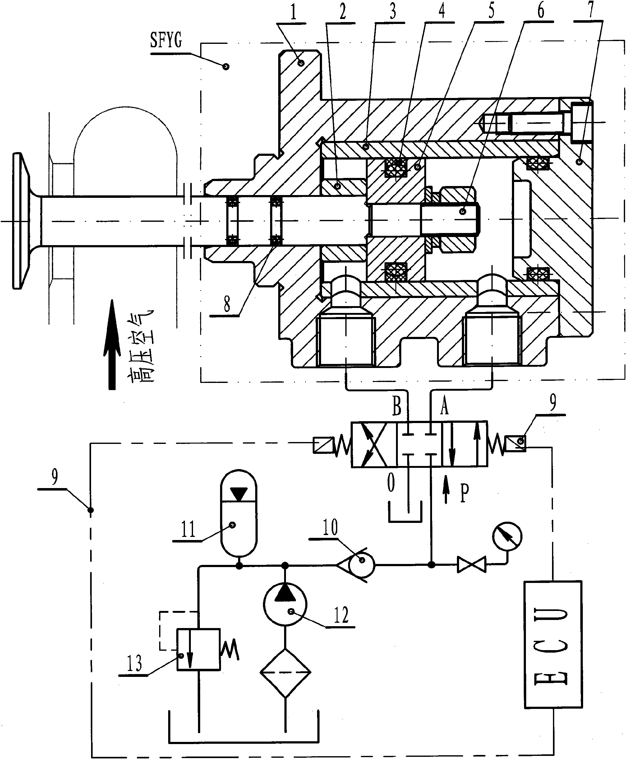 Hydraulic servo high-pressure valve