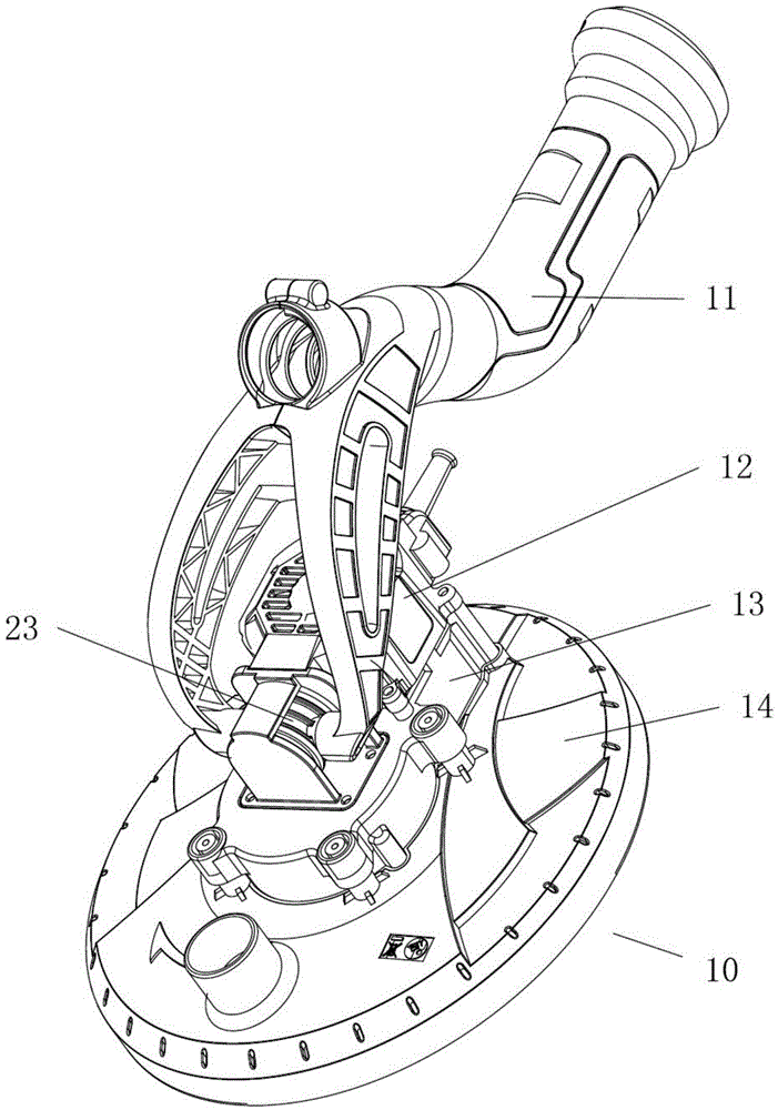 Machine head structure of wall surface grinding machine