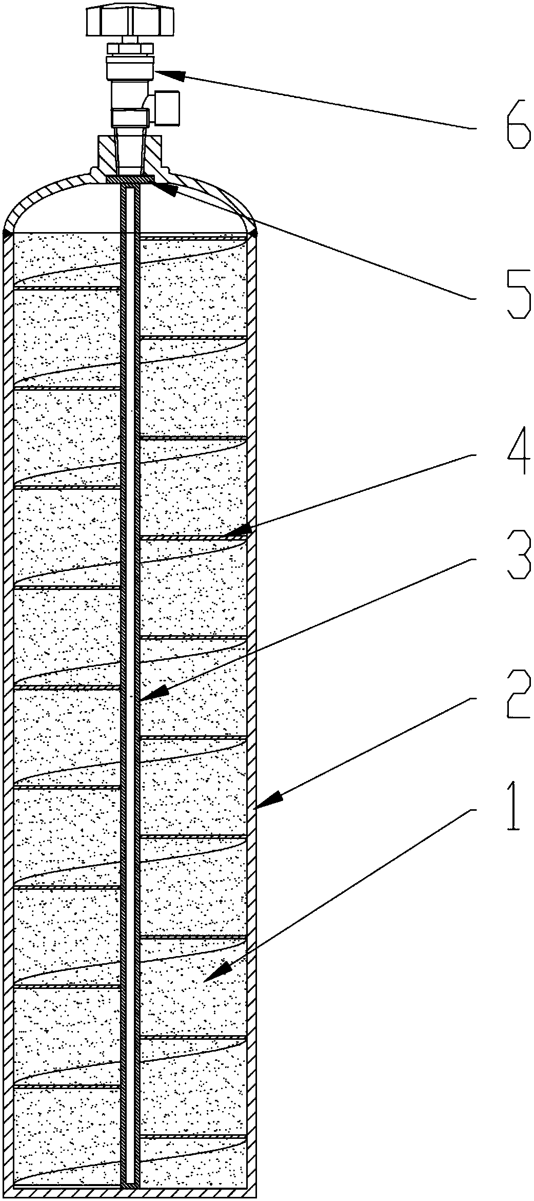 Metal hydride hydrogen storage tank with spiral structure