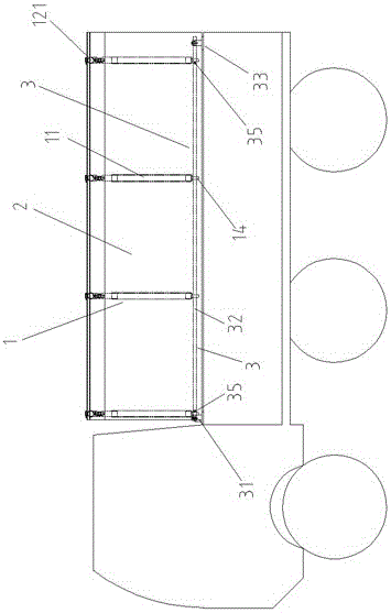 Vehicle folding tarpaulin device