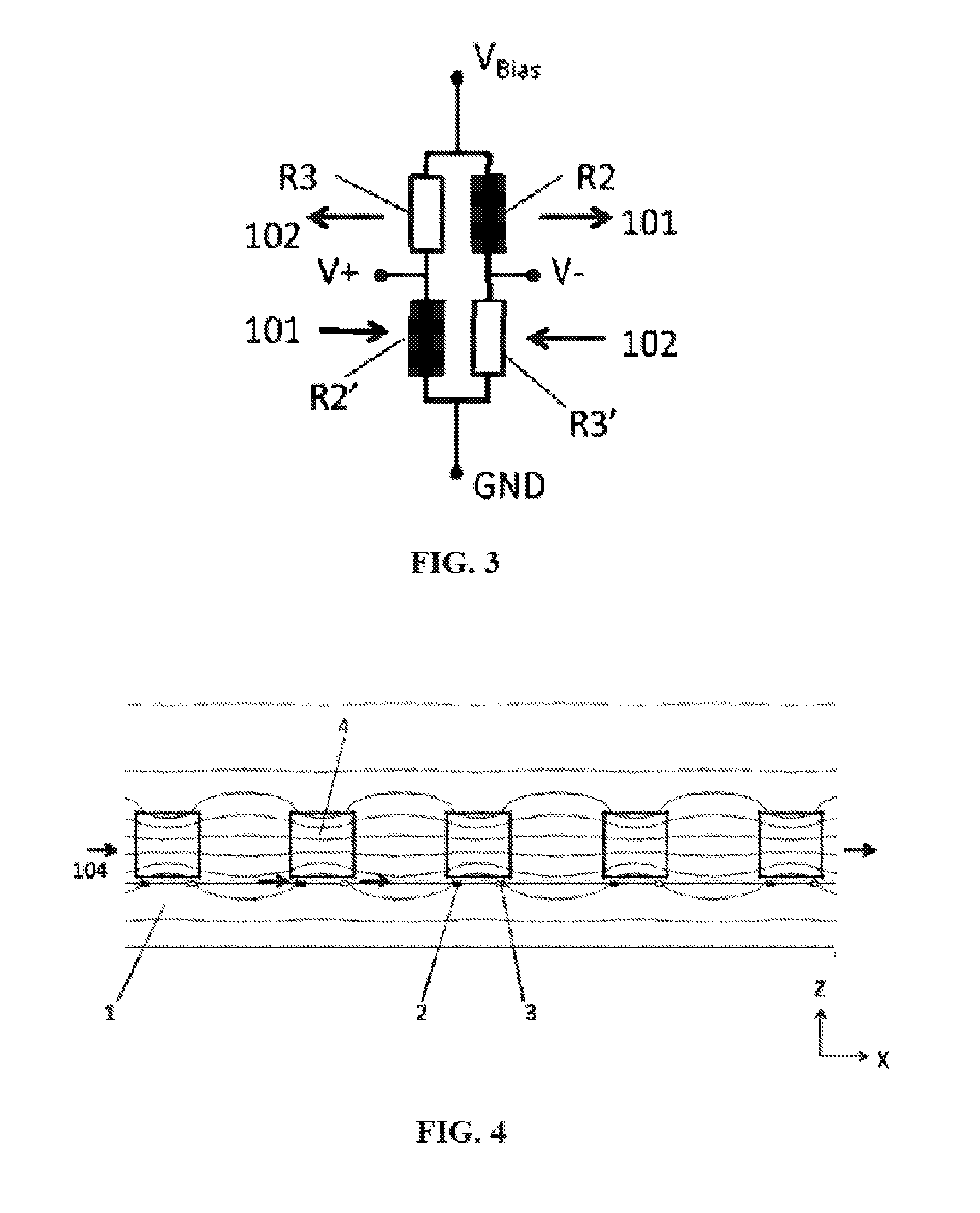 Single-chip z-axis linear magnetic resistance sensor