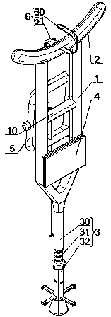 Multifunctional medical under-arm walking stick applied to patient rehabilitation