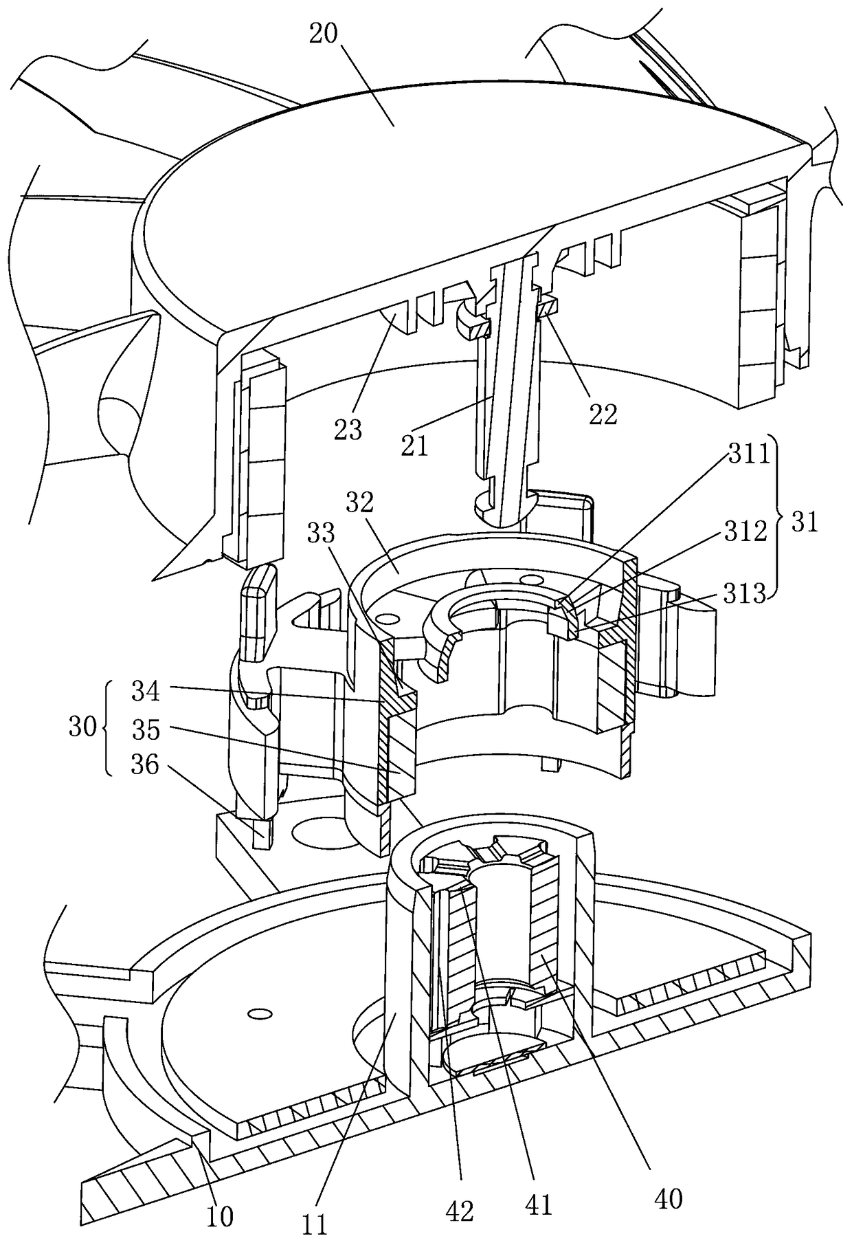 Heat dissipation fan with multiple oil return functions