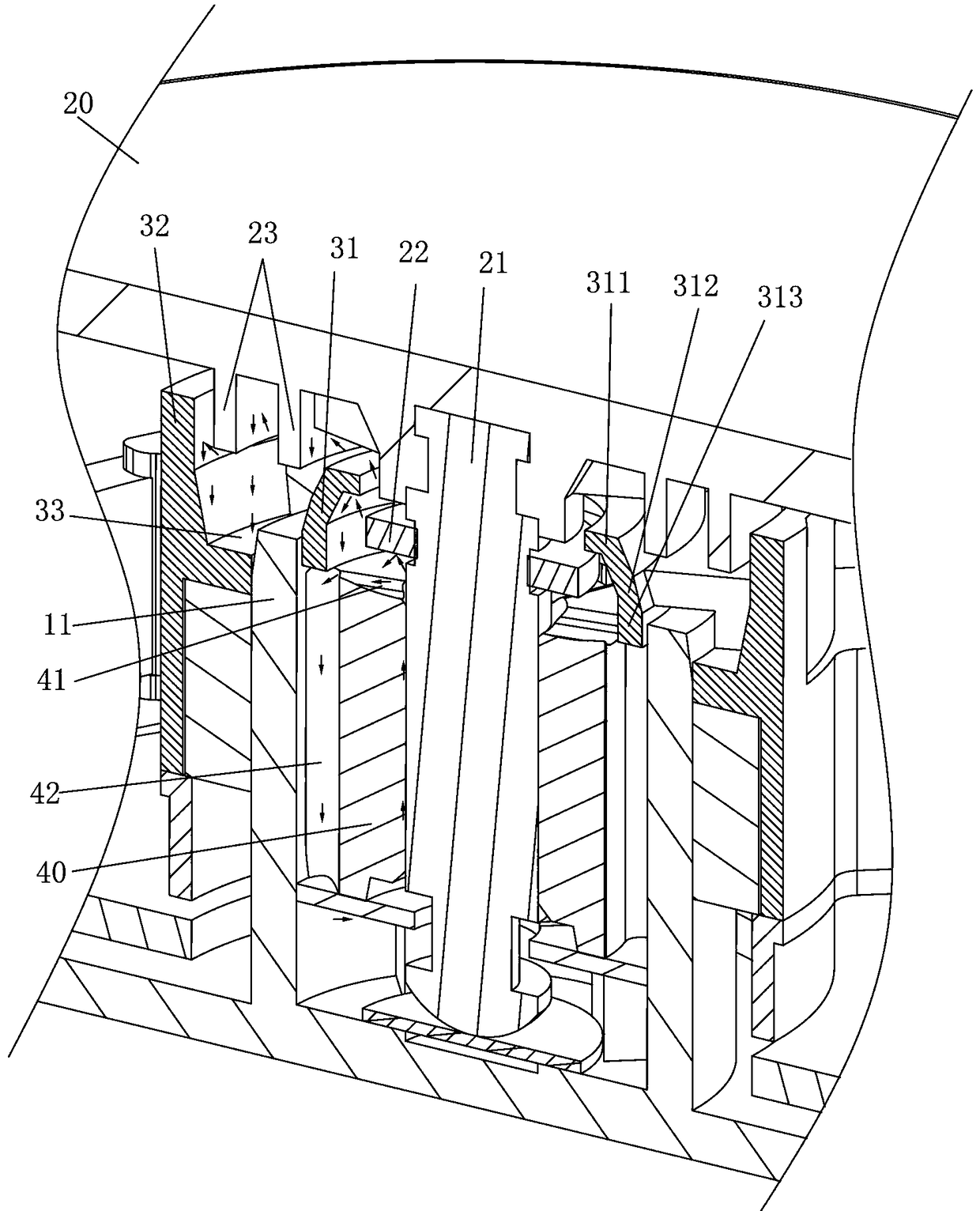 Heat dissipation fan with multiple oil return functions