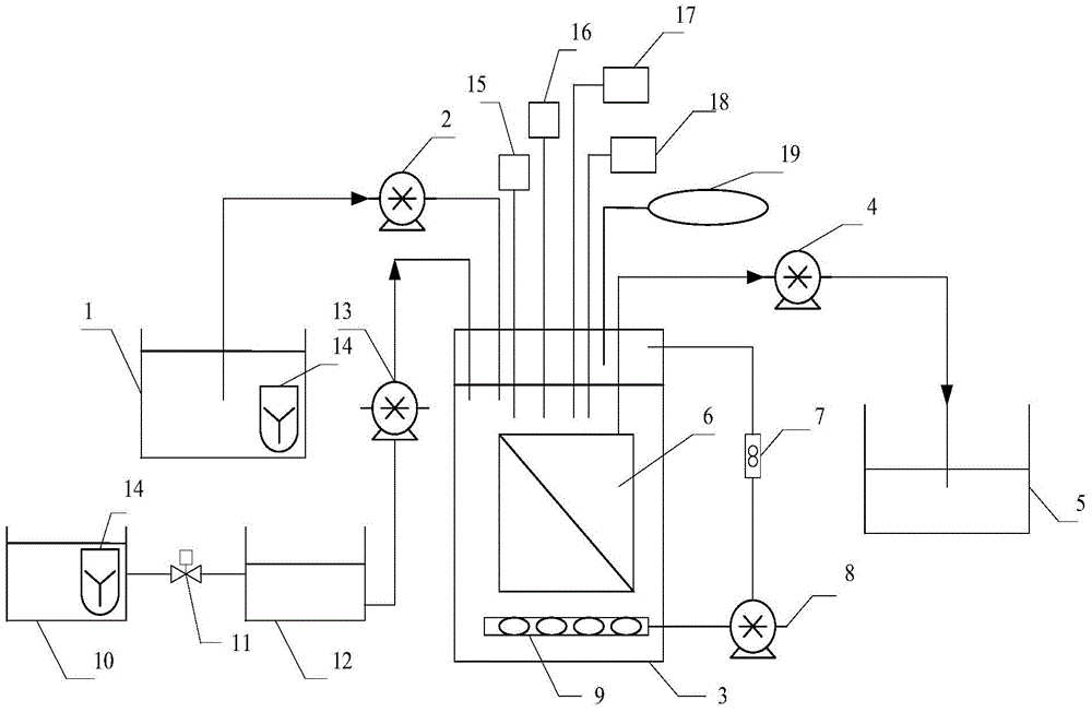 Sewage treatment device and method combining biological iron method and anaerobic MBR method