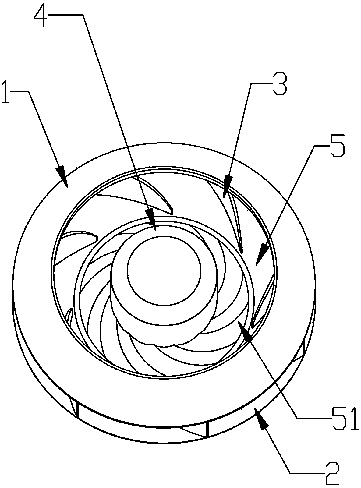 Centrifugal wind wheel with flow guide device