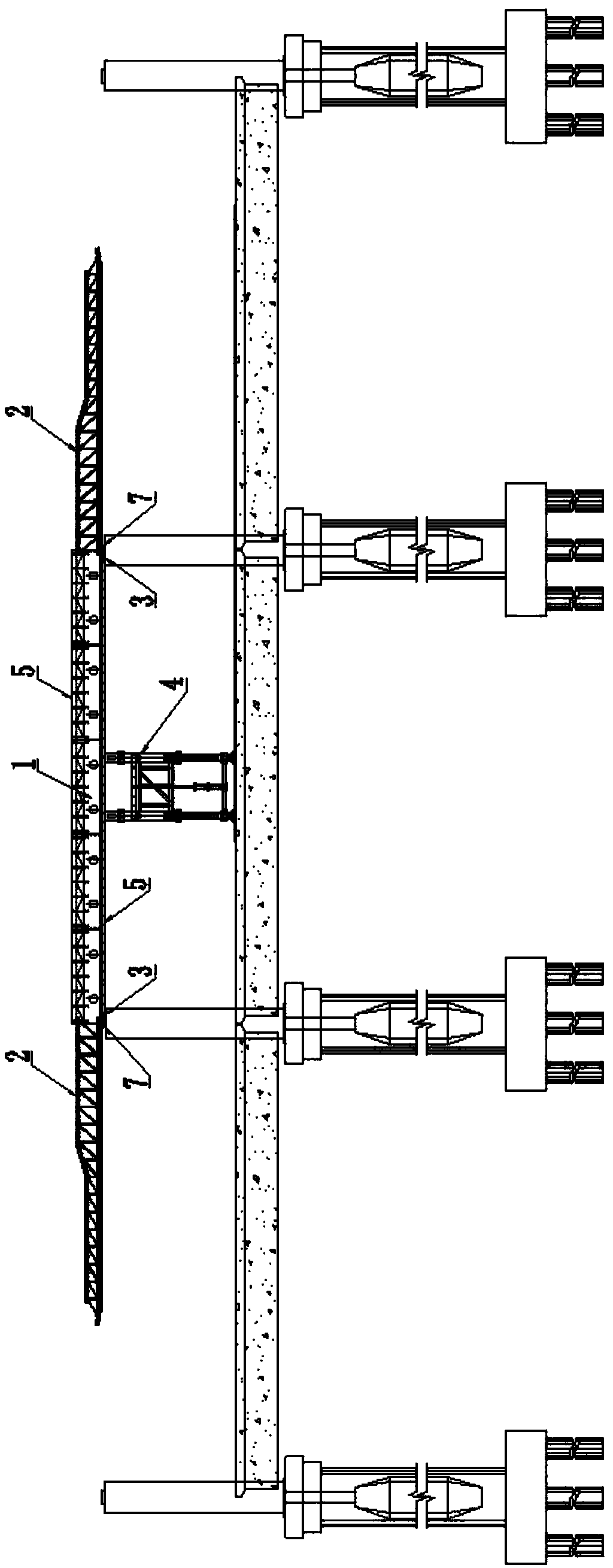 Downward-moving formwork used for highway box girder in road-rail joint construction section and its application method