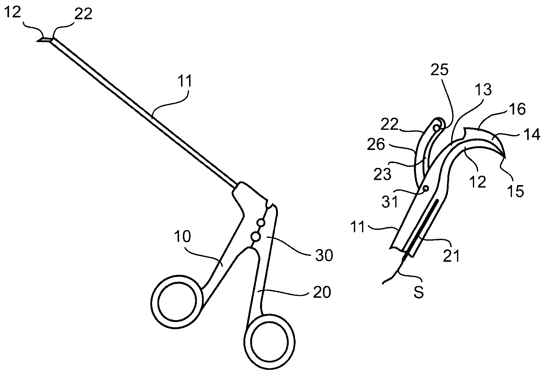 Suture manipulating instrument particularly useful with endoscopes