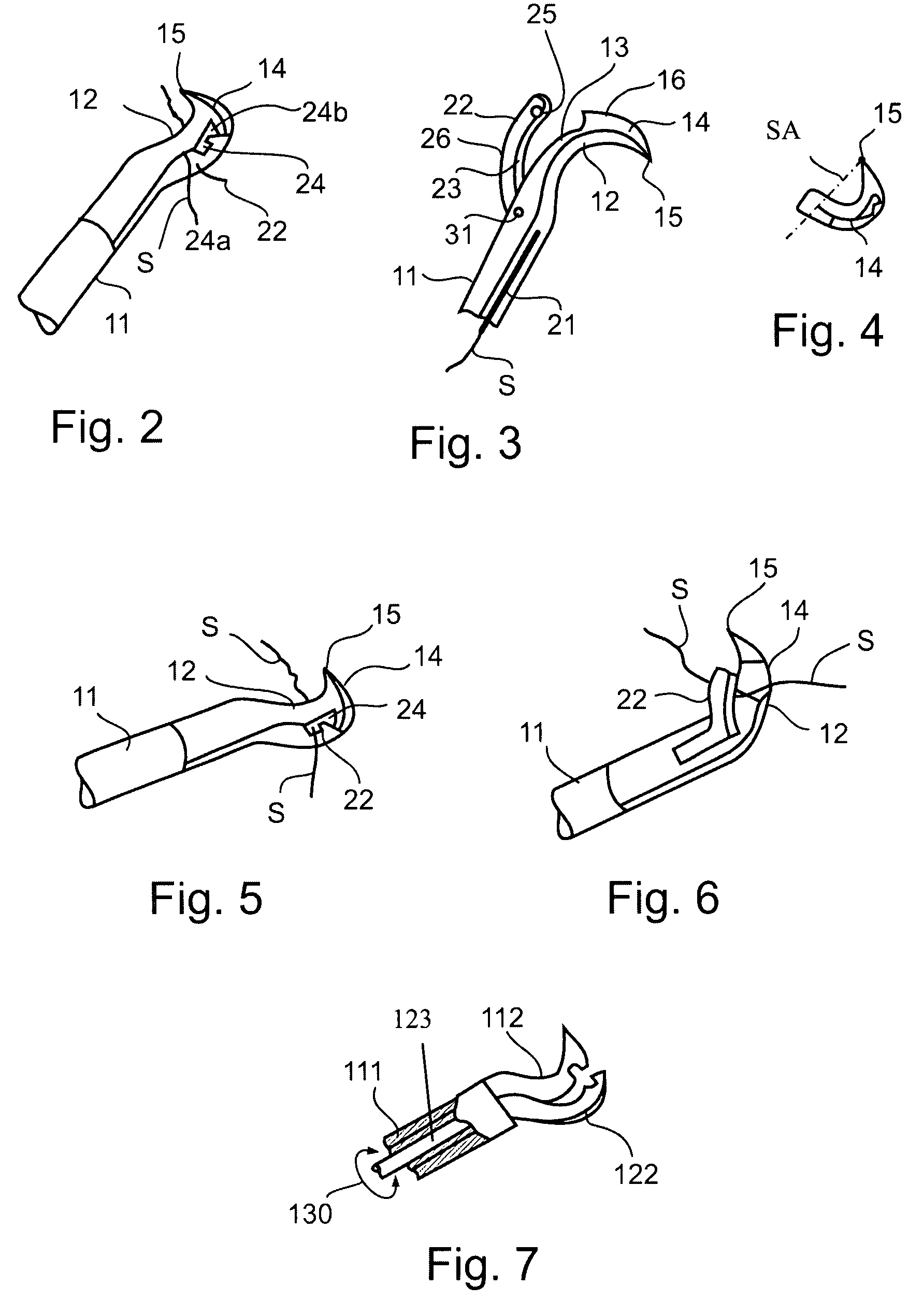 Suture manipulating instrument particularly useful with endoscopes