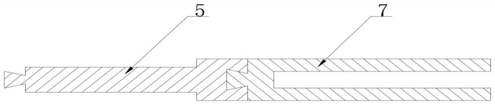 Composite dummy bar for stainless steel coated carbon steel liquid-solid composite continuous casting and method