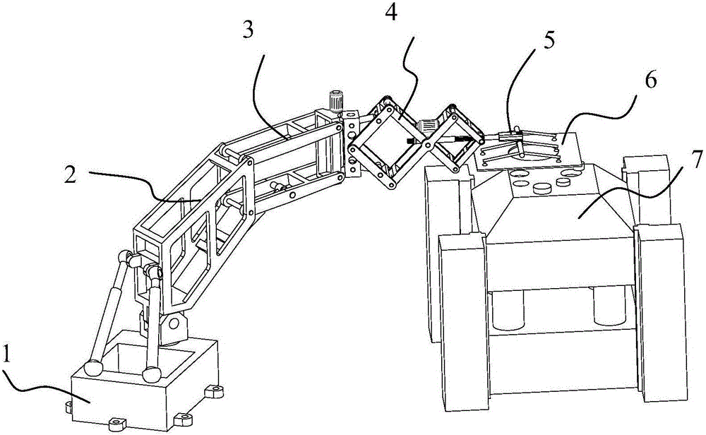 Series-parallel hybrid stamping feeding-discharging manipulator