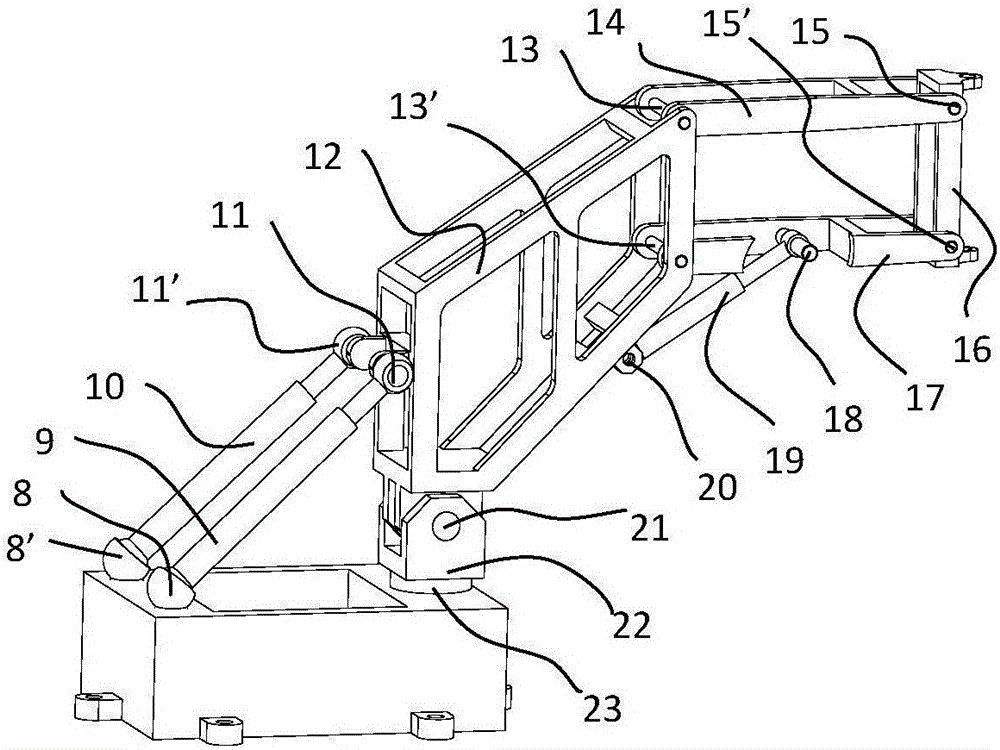 Series-parallel hybrid stamping feeding-discharging manipulator