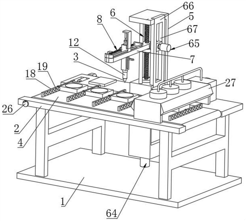 Dispensing device for electronic equipment processing