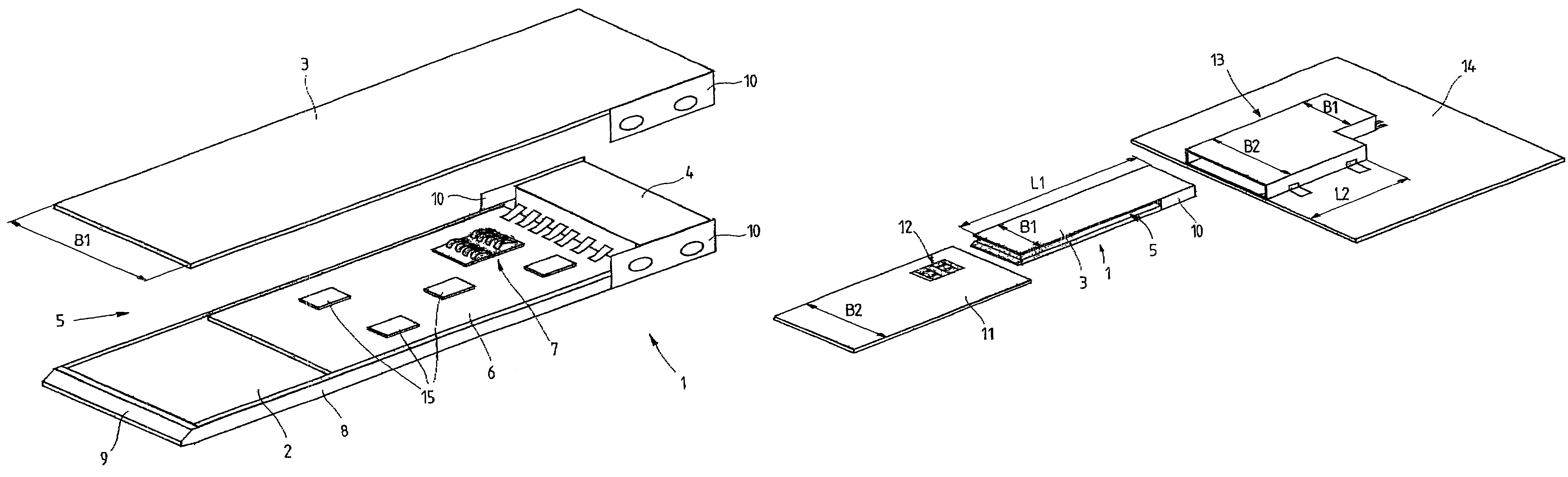 Contacting unit for a card-type carrier element in electronic component groups