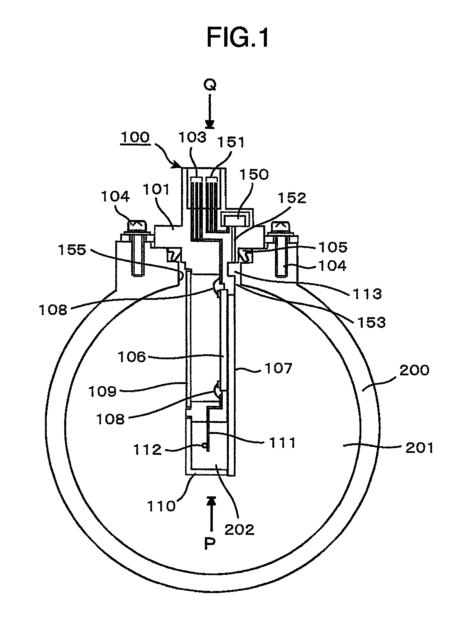 Intake air mass flow measurement device