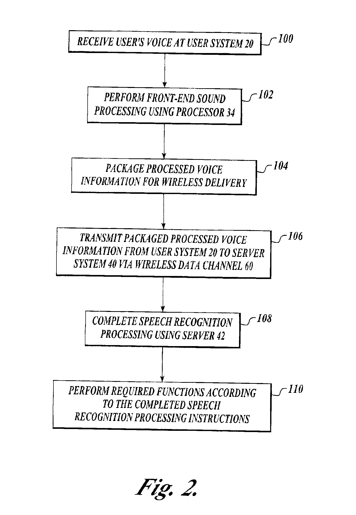 System and method for transmitting voice input from a remote location over a wireless data channel